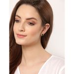 Buy Zeneme Gold-Plated Floral Oval Shaped Swarovski With Interchangeable Crystal Stud Fashion Jewellery. - Purplle