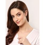 Buy Zeneme Gold-Plated Floral Oval Shaped Swarovski With Interchangeable Crystal Stud Fashion Jewellery. - Purplle