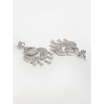 Buy Zeneme Silver Plated White Heart Shaped AD-Studded Maang Tikka And Earrings Set - Purplle