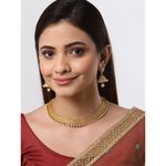 Buy Zeneme Gold-Toned Kundan Choker Necklace Set With Earrings - Purplle