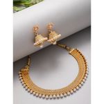 Buy Zeneme Gold-Toned Kundan Choker Necklace Set With Earrings - Purplle
