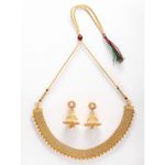 Buy Zeneme Gold-Toned Kundan Choker Necklace Set With Earrings - Purplle