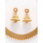 Buy Zeneme Gold-Toned Kundan Choker Necklace Set With Earrings - Purplle