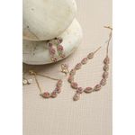 Buy Zeneme Gold-plated Marquise & Round Shaped Necklace Jewellery Set - Purplle