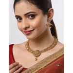 Buy Zeneme Gold-Plated Intricate Design Temple Necklace - Purplle