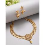 Buy Zeneme Gold-Plated Intricate Design Temple Necklace - Purplle