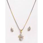 Buy Zeneme Gold-Plated White AD Stone Contemporary Jewellery Set - Purplle