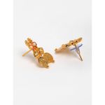 Buy Zeneme Gold-Plated White Pearl Studded South Indian Style Necklace & Earring Temple Jewellery Set - Purplle