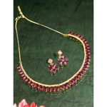 Buy Zeneme Gold-Plated Pink American Diamond Studded Handcrafted Jewellery Set - Purplle