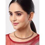 Buy Zeneme Gold-Plated Red and Green American Diamond Studded Handcrafted Jewellery Set - Purplle