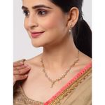 Buy Zeneme Gold-Plated Gold Tone White AD-Studded Leaf & Flower Shaped Handcrafted Jewellery Set - Purplle