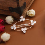 Buy Accessher Rose gold-toned AD Stone Handcrafted French Barrette Hair Pin For Women - Purplle