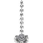 Buy Accessher Silver-Plated Oxidised White Embellished With Mirror Kundan and Pearls Maang Tikka For Women - Purplle
