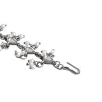 Buy Accessher Silver-Plated Oxidised White Embellished With Mirror Kundan and Pearls Maang Tikka For Women - Purplle