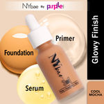 Buy NY Bae 3IN1 Serum Foundation - Cool Mocha 08 (30 ml) | Infused with Primer | Moisturising I Glowing Korean Skin I Celeb Glow | Dewy Makeup | Evens Skin Tone | Ultra Glow - Purplle