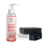 Buy Combo of 2- Mix Fruit Body Wash 200ml + Charcoal Soap 100gm - Purplle
