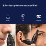 Buy Philips Nose Trimmer Nt3650/16, Cordless Nose, Ear & Eyebrow Trimmer with Protective Guard System, Fully Washable, Including AA Battery, 2 Eyebrow Combs, Pouch (Gray) - Purplle