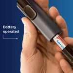 Buy Philips Nose Trimmer Nt3650/16, Cordless Nose, Ear & Eyebrow Trimmer with Protective Guard System, Fully Washable, Including AA Battery, 2 Eyebrow Combs, Pouch (Gray) - Purplle