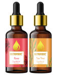 Buy Nutriment Tea Tree & Rose Essential Oil, 15ml Each (Pack of 2) - Purplle