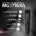 Buy Philips Multi Grooming Kit MG3710/65, 9-in-1, Face, Head and Body - All-in-one Trimmer. Self Sharpening Stainless Steel Blades, No Oil Needed, 60 Mins Run Time - Purplle