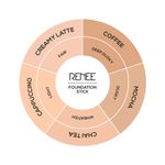 Buy RENEE Face Base Foundation Stick Creamy Latte, Enriched with White Clay, Weightless, Long-lasting, Velvet Matte Finish formula Provides Full Coverage, 8 gm - Purplle