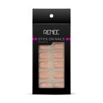 Buy RENEE Stick On Nails BN 02, 24 Reusable Artificial Fake Nail Set, Lightweight & Long Lasting, Easy To Use, Quick Fix For Festivals & Special Occasions - Purplle
