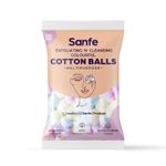 Buy Sanfe Exfoliating 'N' Cleansing Colourful Cotton Balls - For Face Cleansing & Makeup Removal, Colourful - 100 Pieces - Purplle