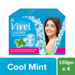 Buy Vivel Cool Mint, Soft Fresh Skin, 600g (150g - Pack of 4), Soap for Women & Men for Soft, Glowing & Moisurised Skin, All Skin Types - Purplle