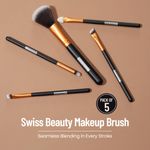 Buy Swiss Beauty Makeup Brushes Set of 5 Golden - Purplle