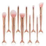Buy ME-ON Professional Pack of 10 High Quality Mermaid Shaped Makeup Brushes for Full Makeup(Color may Vary) - Purplle