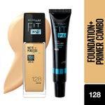Buy Maybelline New York 16 HR Matte Base Duo, Prep + Blend Makeup Combo, Fit Me Foundation 128 (30ml)+ Fit Me Matte + Poreless Primer (30ml) - Purplle