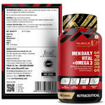 Buy MuscleXP Men Daily Vital + Omega 3 Sports Multivitamin & Multiminerals with 4 Health Blends & Omega3, 60 Tablets - Purplle