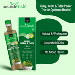 Buy NourishVitals Giloy Neem & Tulsi Juice - Immunity Booster | Natural & Wholesome | For Optimum Respiratory & Skin Health | No Added Sugar, 500ml (Pack of 2) - Purplle