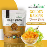 Buy NourishVitals Golden Raisins Premium Quality, Finest Quality | Natural | No Added Preservatives, Healthy & Heavenly, 200g x Pack of 2 - Purplle