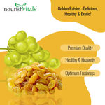 Buy NourishVitals Golden Raisins Premium Quality, Finest Quality | Natural | No Added Preservatives, Healthy & Heavenly, 200g x Pack of 2 - Purplle