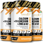 Buy MuscleXP Calcium + Magnesium + Zinc & K2 - MK7 Daily Vital with Alfalfa Extract, Vitamin B12 and D3, 60 Tablets x Pack Of 3 - Purplle