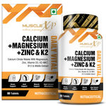 Buy MuscleXP Calcium + Magnesium + Zinc & K2 - MK7 Daily Vital with Alfalfa Extract, Vitamin B12 and D3, 60 Tablets x Pack Of 3 - Purplle