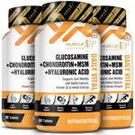 Buy MuscleXP Glucosamine + Chondroitin + MSM + Hyaluronic Acid Daily Vital, For Joint Mobility With Added Calcium, Vitamin D3 & Herbal Extracts, 60 Tablets x Pack Of 3 - Purplle