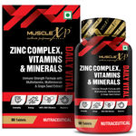 Buy MuscleXP Zinc Complex Vitamins & Minerals Daily Vital, 100% RDA, MultiVitamins, Multiminerals & Grape Seed Extract, 60 Tablets x Pack Of 3 - Purplle