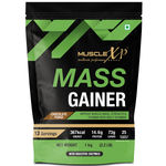 Buy MuscleXP Mass Gainer With 25 Vitamins and Minerals, Lean Whey Protein Muscle Mass Gainer, Digestive Enzymes, Chocolate Fudge, 1kg Pouch (2.2 lb) x Pack Of 3 - Purplle