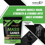 Buy MuscleXP Mass Gainer With 25 Vitamins and Minerals, Lean Whey Protein Muscle Mass Gainer, Digestive Enzymes, Chocolate Fudge, 1kg Pouch (2.2 lb) x Pack Of 3 - Purplle