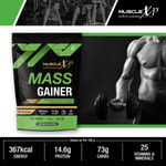 Buy MuscleXP Mass Gainer With 25 Vitamins and Minerals, Lean Whey Protein Muscle Mass Gainer, Digestive Enzymes, Chocolate Fudge, 1kg Pouch (2.2 lb) x Pack Of 3 - Purplle
