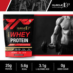 Buy MuscleXP 100% Whey Protein with Whey Protein Isolate Blend (75g Protein) and Digestive Enzymes, Fruit Berry Flavour, 1Kg Pouch (2.2 lb) x Pack Of 3 - Purplle