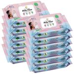 Buy Mom & World Natural 98% Pure Water Baby Wipes, Plant Based , 3X Soothing With Aloe Vera, Calendula & Cucumber, pH Balanced, Extra Thick | Extra Moist, 72 N Wipes x Pack of 12 - Purplle