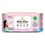 Buy Mom & World Natural 98% Pure Water Baby Wipes, Plant Based , 3X Soothing With Aloe Vera, Calendula & Cucumber, pH Balanced, Extra Thick | Extra Moist, 72 N Wipes x Pack of 12 - Purplle