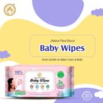 Buy Mom & World Natural 98% Pure Water Baby Wipes, Plant Based , 3X Soothing With Aloe Vera, Calendula & Cucumber, pH Balanced, Extra Thick | Extra Moist, 72 N Wipes x Pack of 12 - Purplle