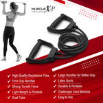 Buy MuscleXP DrFitness+ Double Toning Tube Latex Tube Body Enhancer For Women & Men with Door Anchor, Workout, Home Gym and Toning, For Arms, Legs, Shoulders (Black) - Purplle