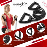 Buy MuscleXP DrFitness+ Double Toning Tube Latex Tube Body Enhancer For Women & Men with Door Anchor, Workout, Home Gym and Toning, For Arms, Legs, Shoulders (Black) - Purplle