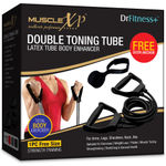 Buy MuscleXP DrFitness+ Double Toning Tube Latex Tube Body Enhancer For Women & Men with Door Anchor, Workout, Home Gym and Toning, For Arms, Legs, Shoulders (Black) - Purplle