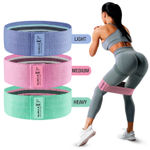 Buy MuscleXP DrFitness+ Hip Loop Fabric Resistance Band For Set of 3, Fabric Resistance For Women & Men, Hip Loop Band, For Added Strength, Muscle Growth, Exercise Usable In - Home & Gym (Low, Medium, Heavy) - Purplle